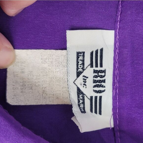 VINTAGE 80s shirt button‎ up purple & gold oversized southwestern M - Picture 6 of 8